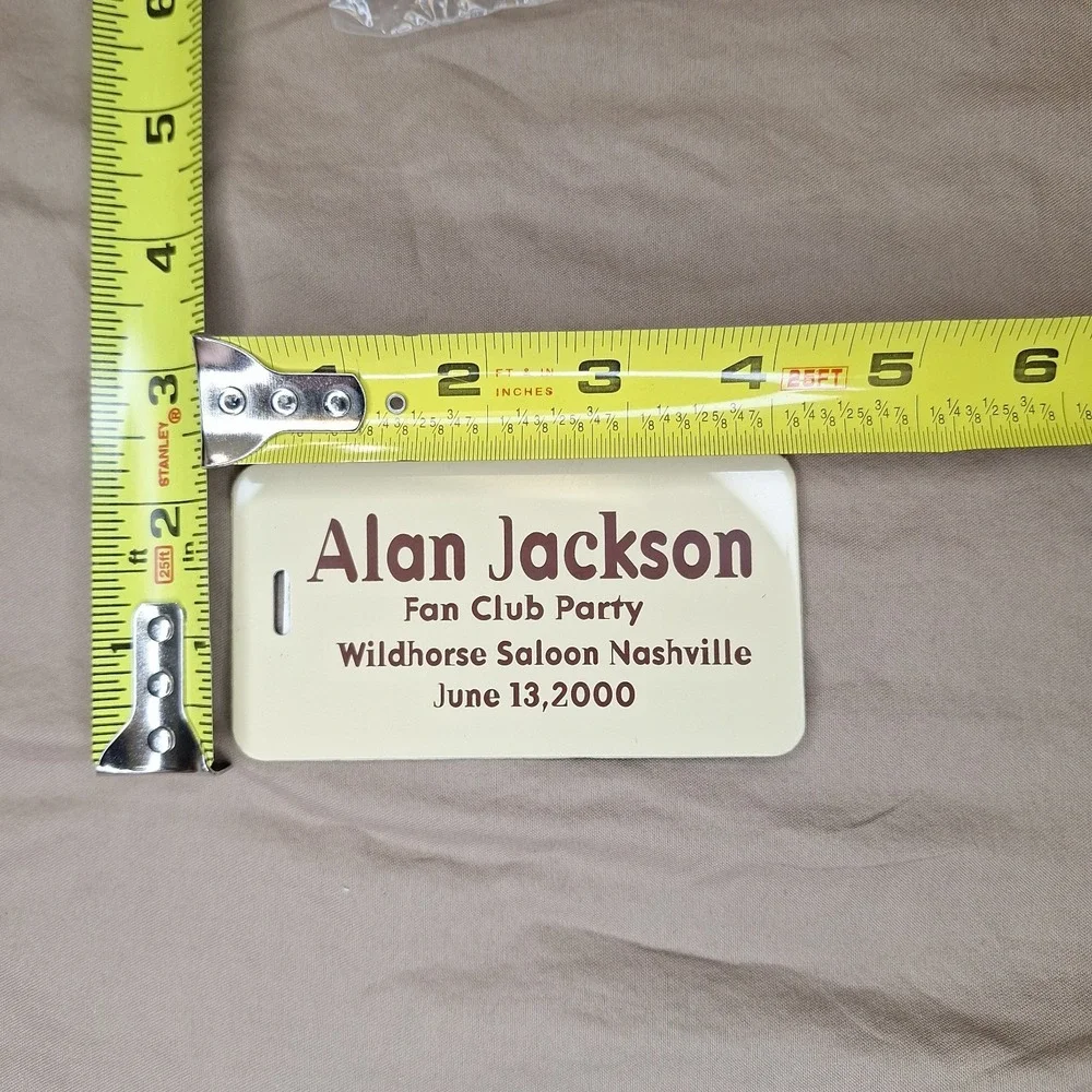 3 Alan Jackson Fan Club Luggage Tags Y2K Wildhorse Saloon Nashville Memorabilia